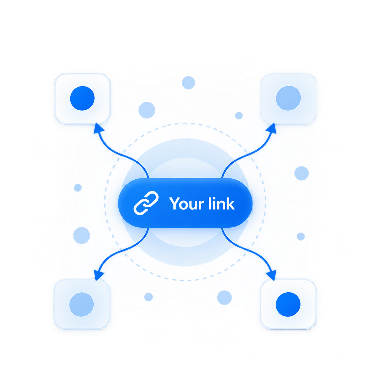 One link distributed across multiple places